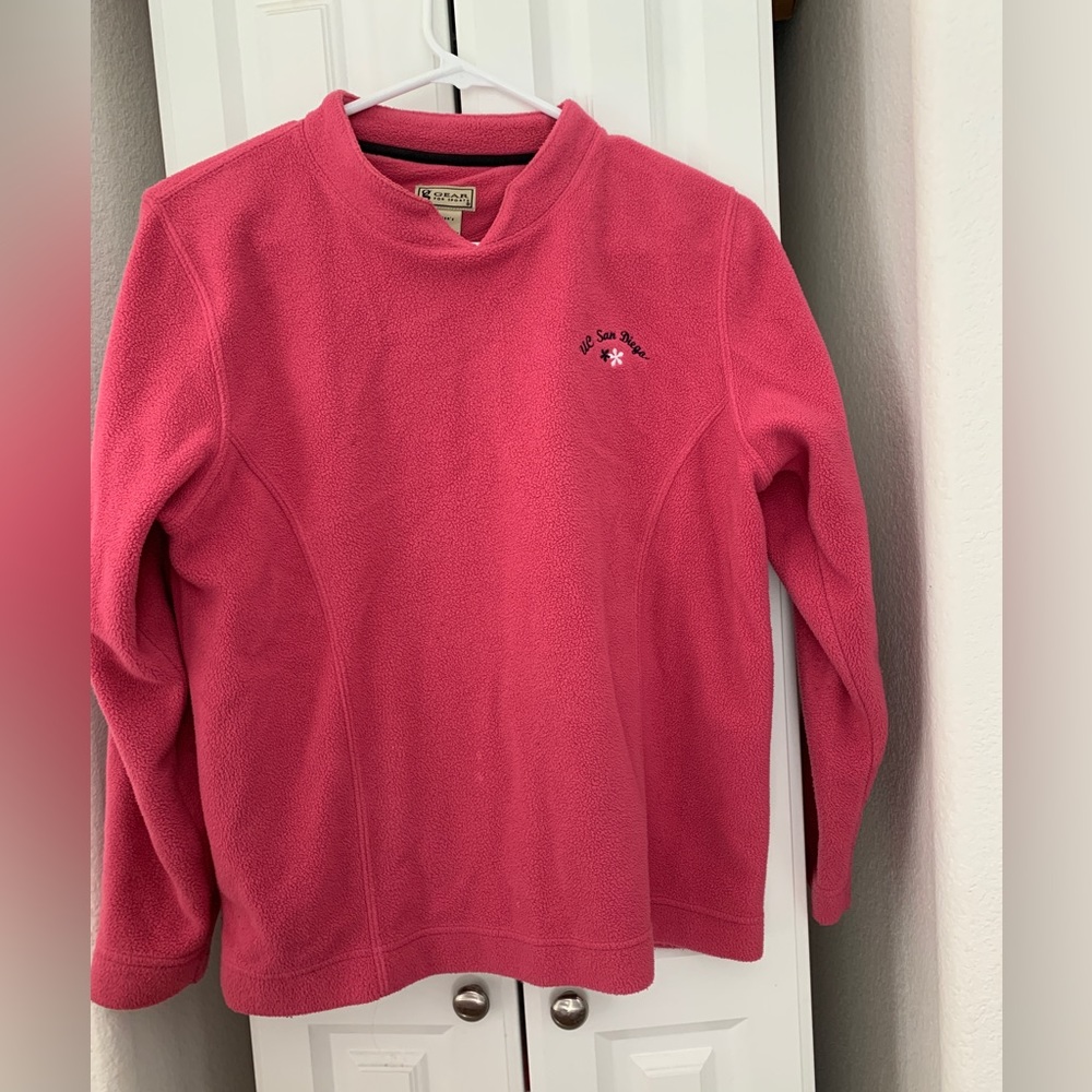 UC San Diego pink fleece sweater